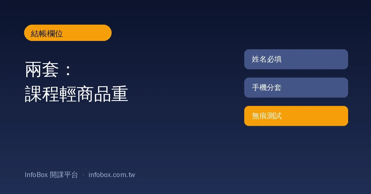 結帳欄位操作篇:課程輕、商品重兩套設法與無痕測試