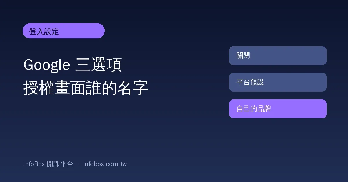 登入設定操作篇・Google 登入三個選項怎麼挑