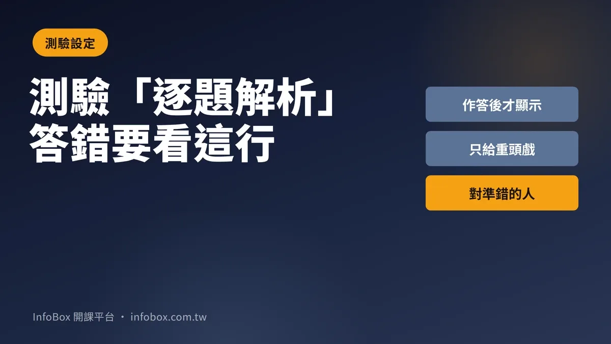 測驗「逐題解析」:答錯的人要看的是這行