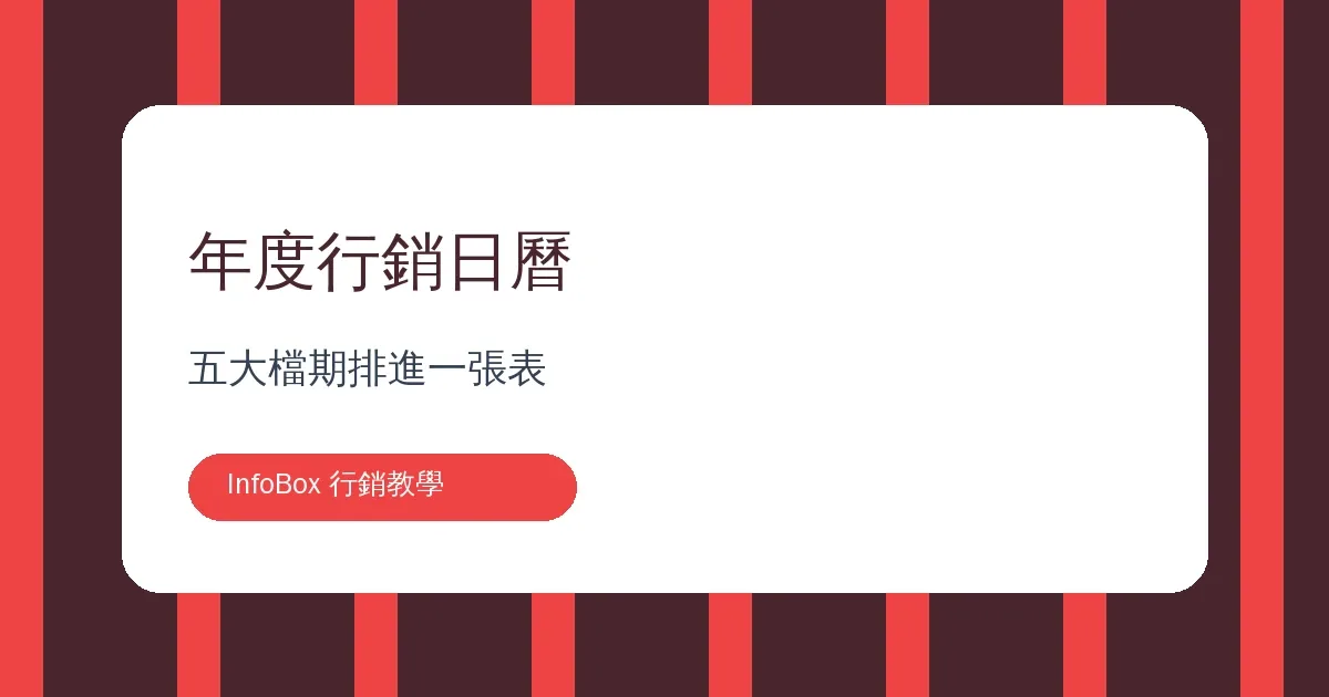 課程年度行銷日曆・五大檔期排進一張表